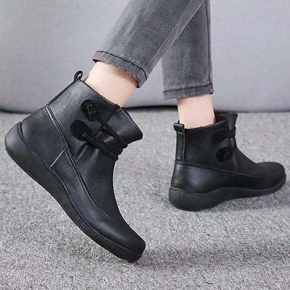 Ankle Boots Round Toe Casual Comfortable Lightweight Black Size 9US /40CN - Picture 11 of 12